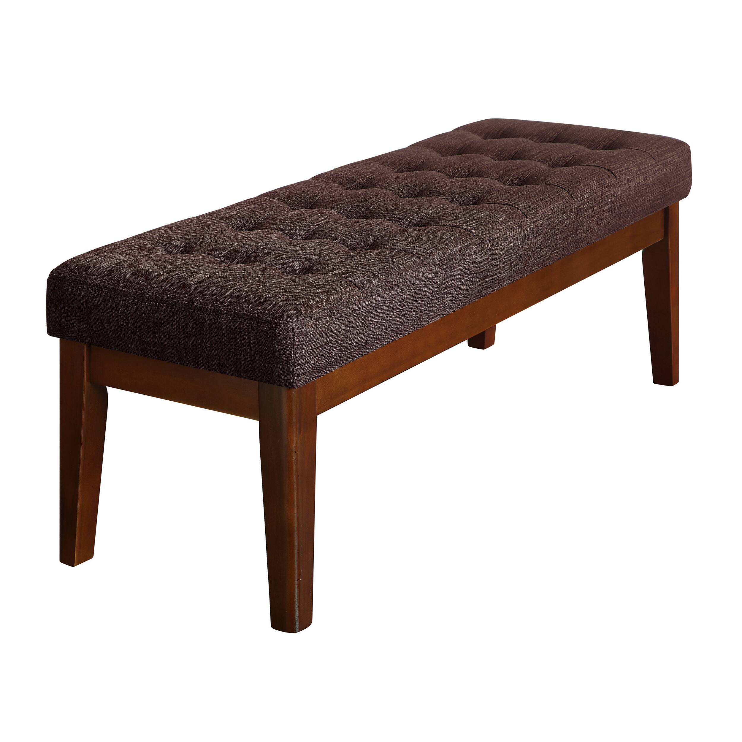 Alt View 11. Elle Decor - Mid-Century Claire Bench - Chocolate Brown.