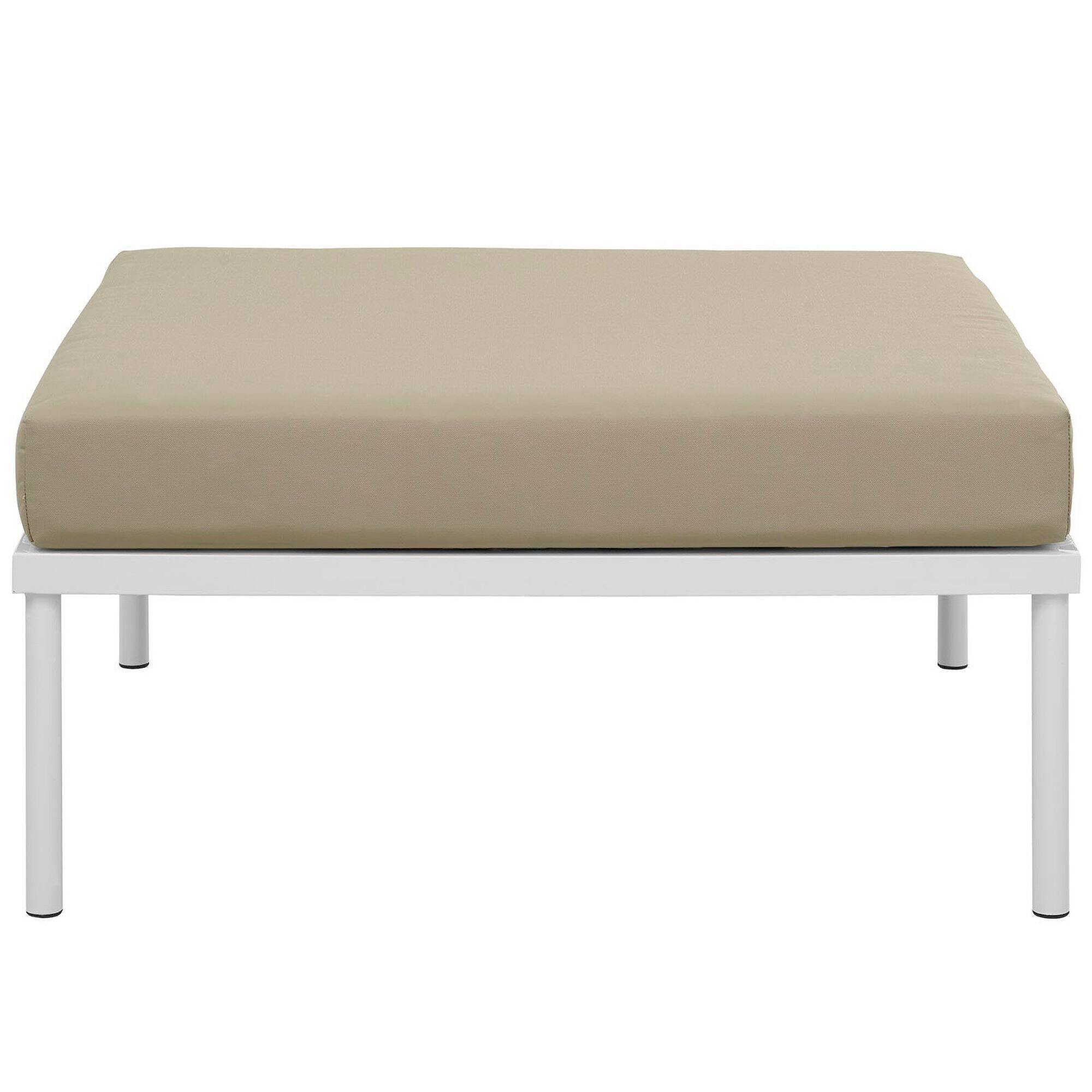Back. Modway - Harmony Outdoor Patio Aluminum Ottoman by Modway - White Beige.