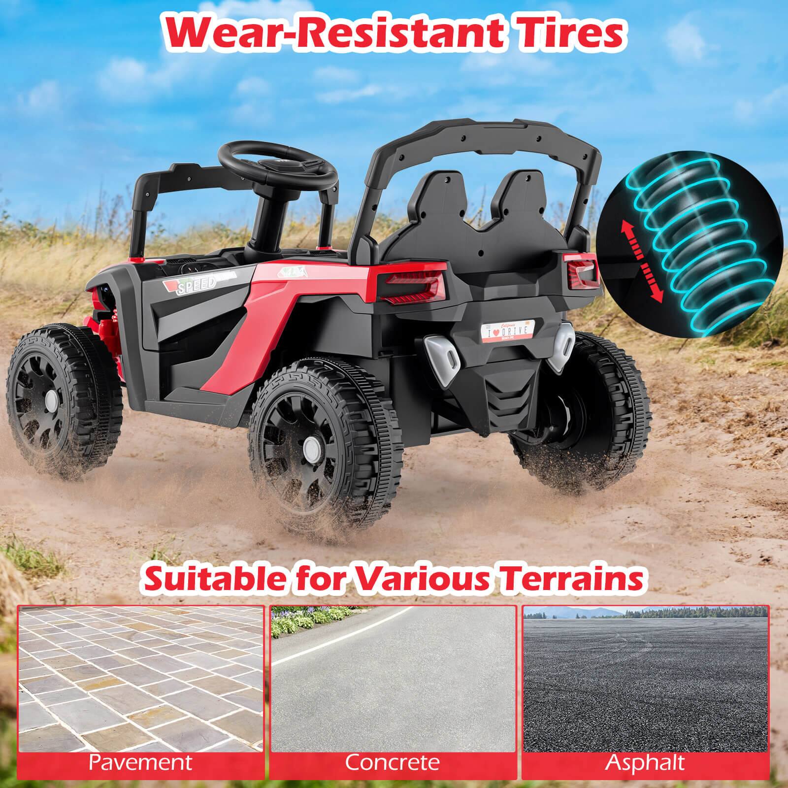 Wear-Resistant Tires

Suitable for Various Terrains

Pavement  
Concrete  
Asphalt