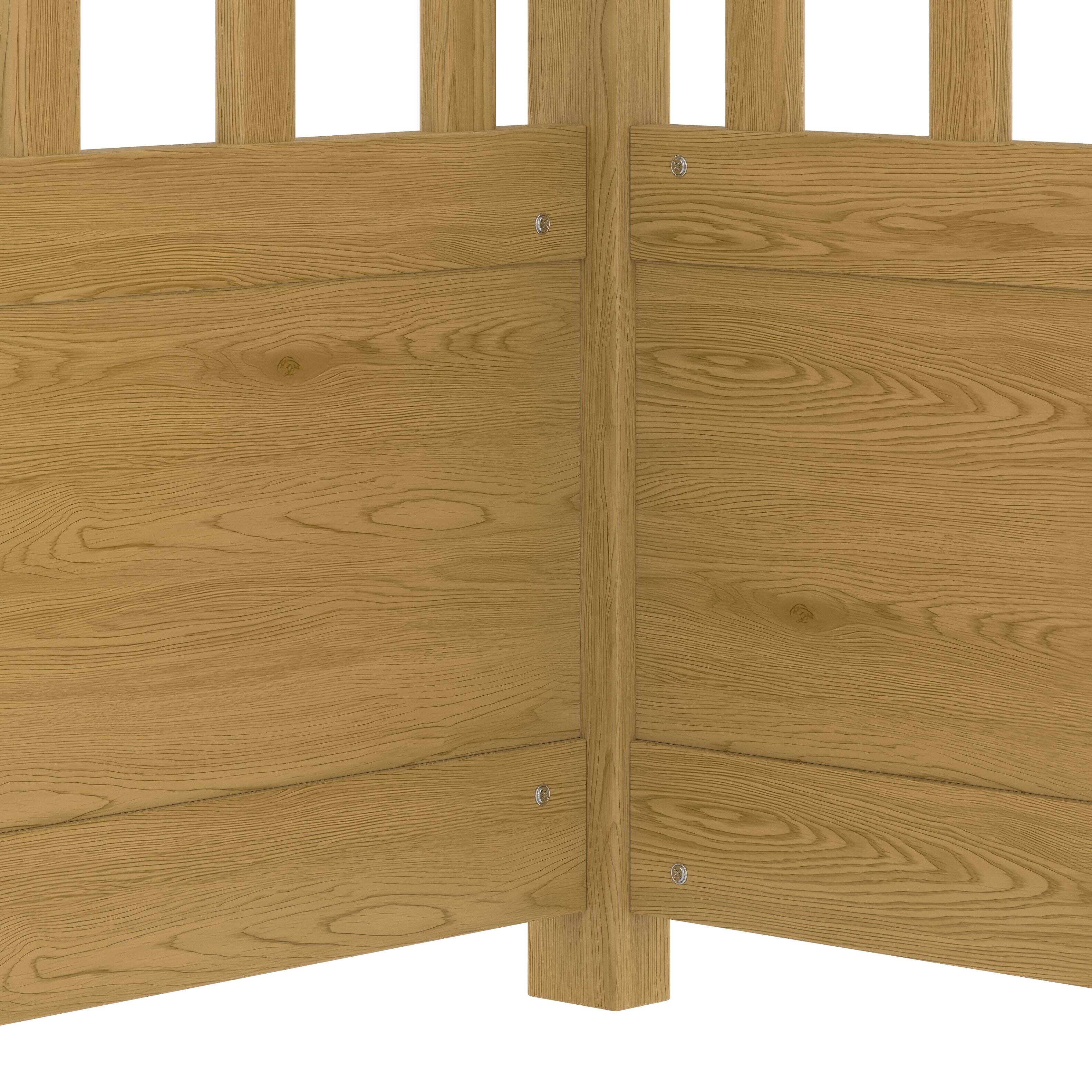 Alt View 4. GOODSILO - Full Size Canopy Bed Frame with Guardrails, Kids Montessori Floor Bed, Wood Four Poster Bed for Girls Boys - Natural Wood.