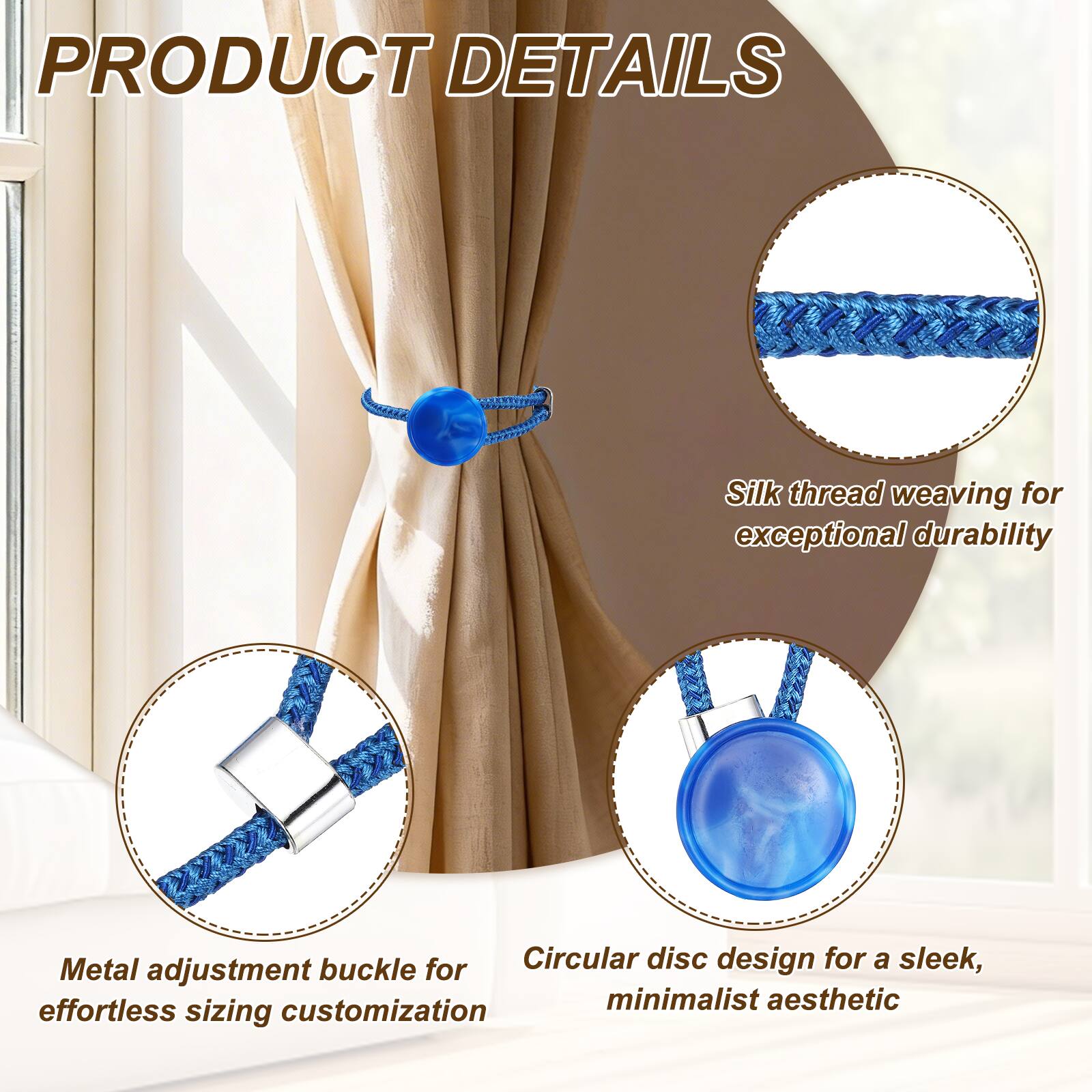 PRODUCT DETAILS

- Silk thread weaving for exceptional durability
- Metal adjustment buckle for effortless sizing customization
- Circular disc design for a sleek, minimalist aesthetic
