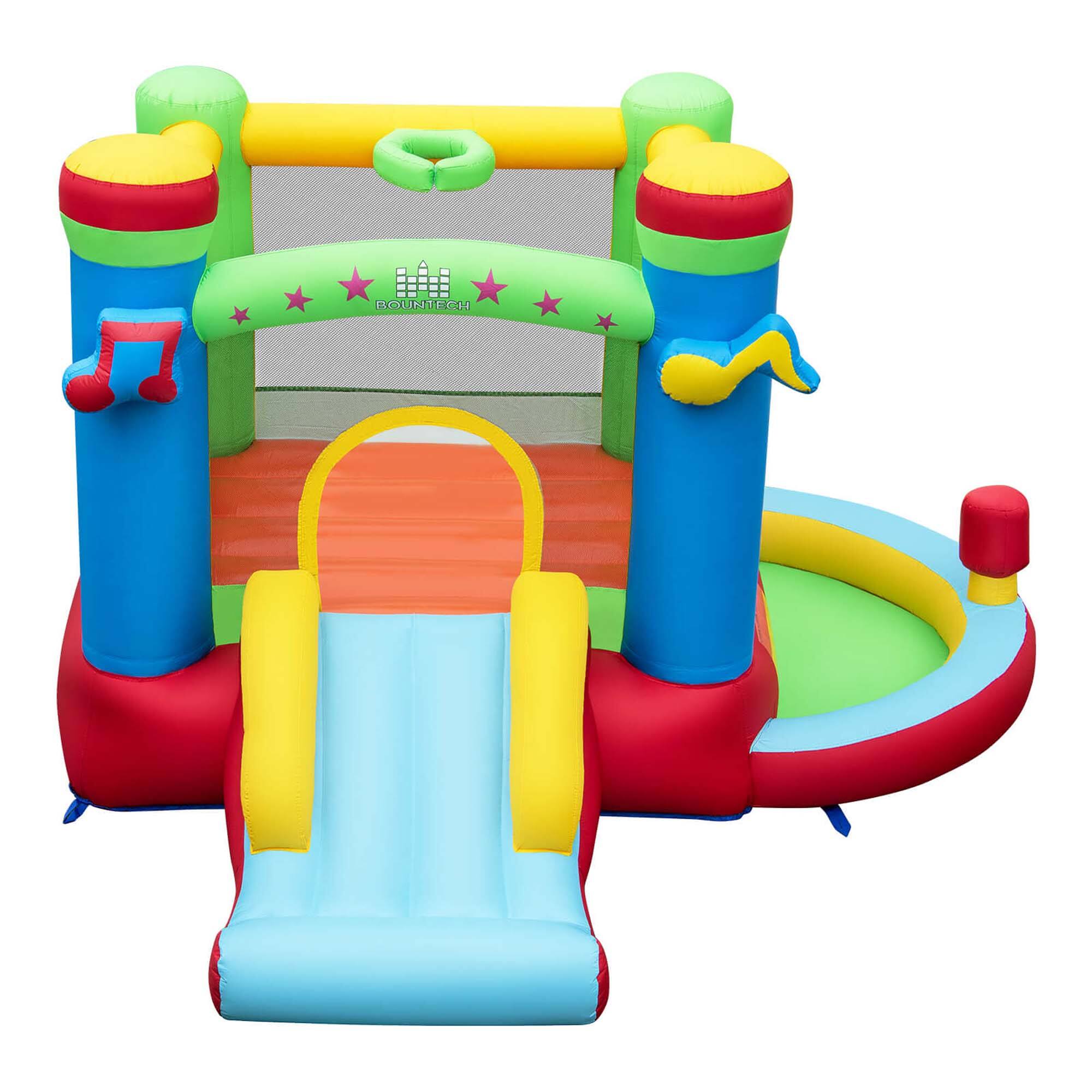 Angle. Costway - Bountech Inflatable Bounce House Kids Music-Themed Castle with Jumping Area without Blower - Multicolor.