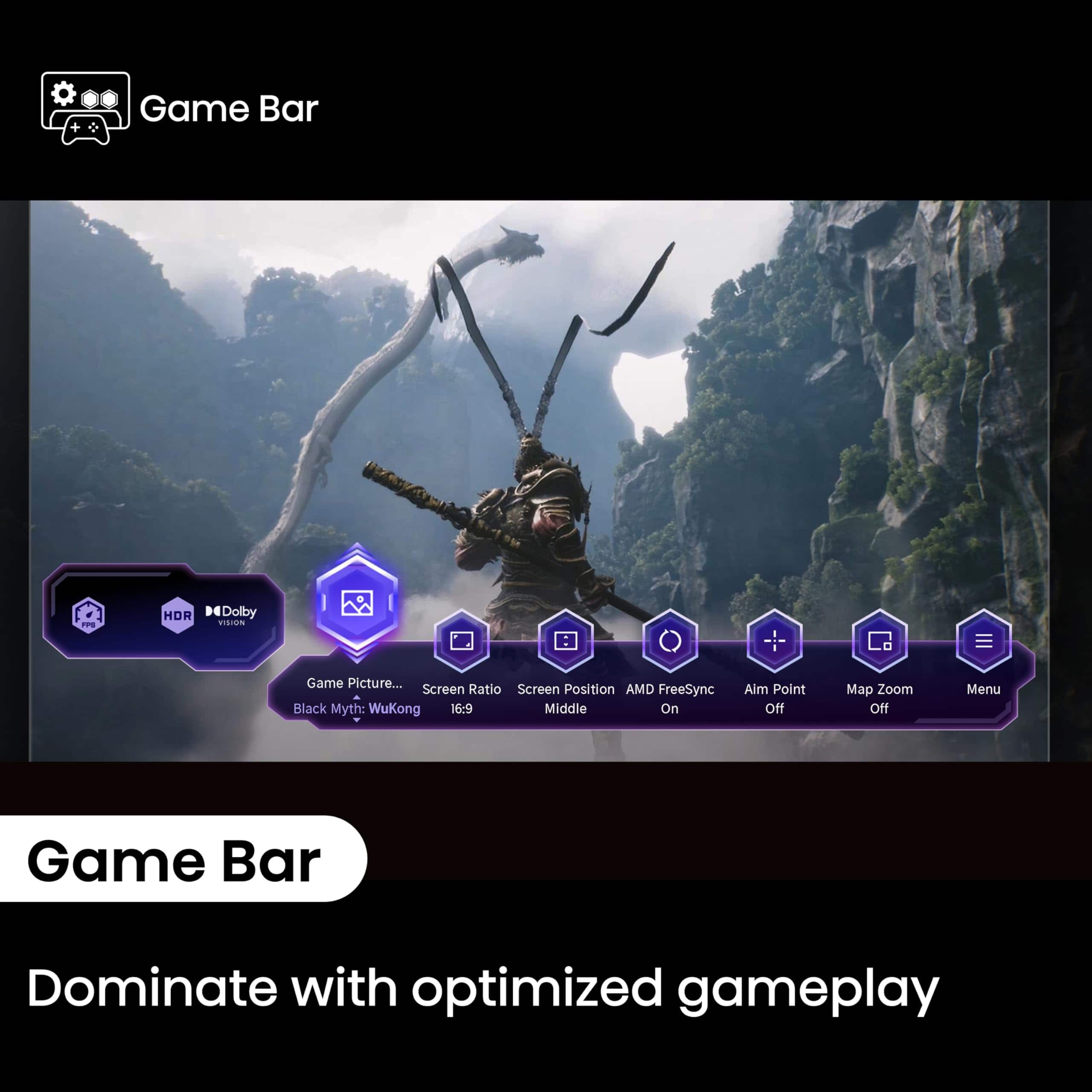 Game Bar Dominate with optimized gameplay.