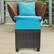 Alt View 3. Costway - 2PCS Patio Rattan Ottoman Cushioned Seat Foot Rest Coffee Table - Turquoise.