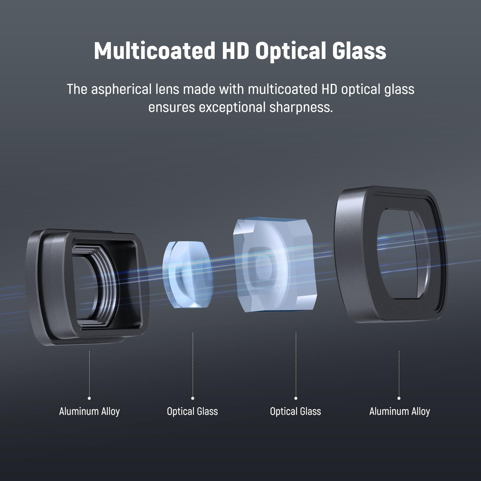 Multicoated HD Optical Glass

The aspherical lens made with multicoated HD optical glass ensures exceptional sharpness.

Aluminum Alloy Optical Glass Optical Glass Aluminum Alloy