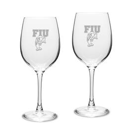 Jardine - FIU Panthers 16oz. 2-Piece Traditional White Wine Glass Set - Multicolor