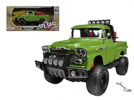 1958 Chevrolet Apache Fleetside Pickup Truck Off Road 1/24 Diecast Model by Motormax - Green