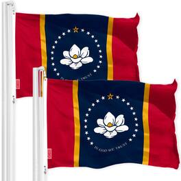 G128 - Mississippi 2020 Flag 3x5 ft, 2-Pack, 150D Printed Polyester - Assorted Colors