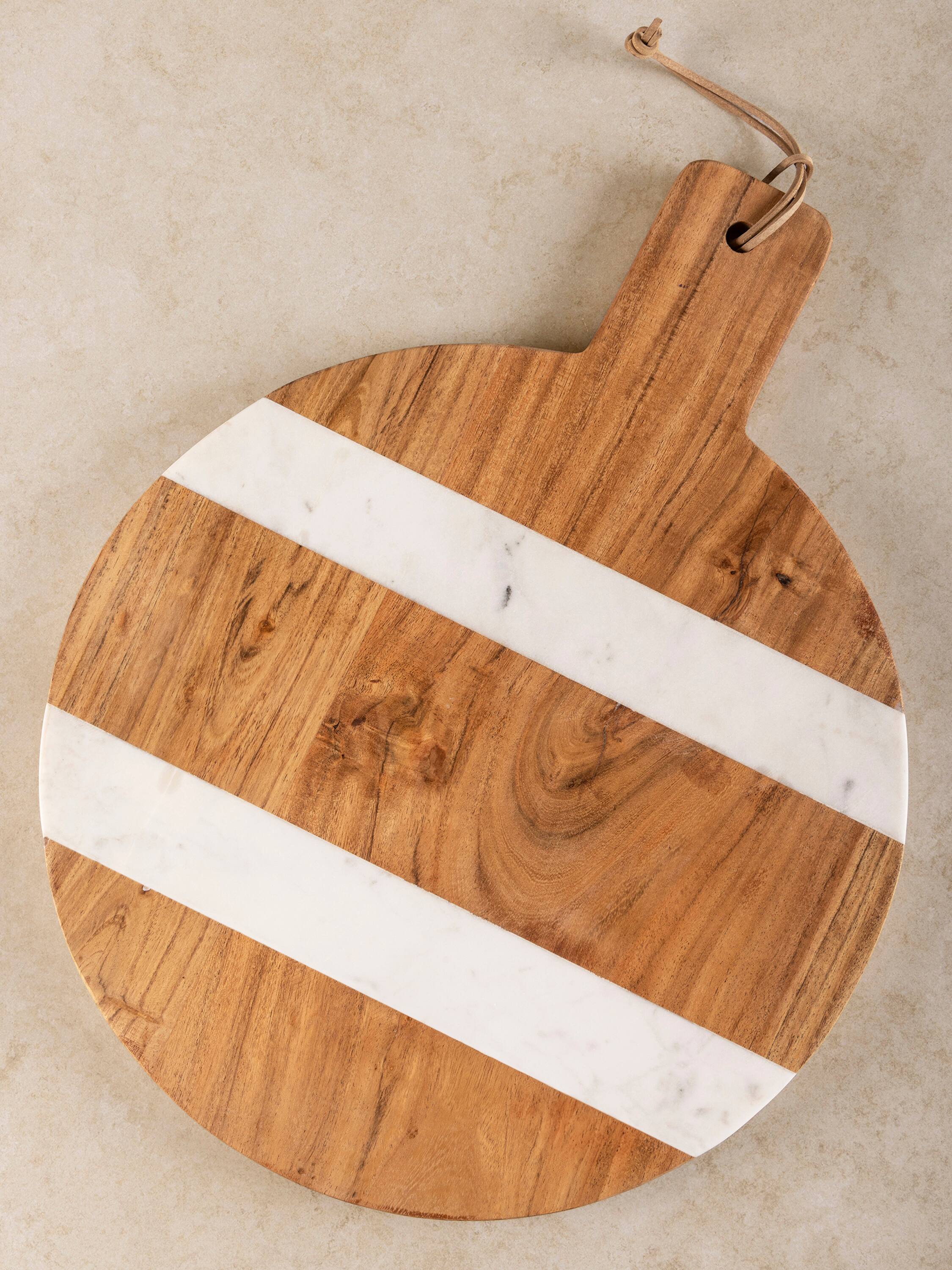 Front. GAURI KOHLI - Mandawa Cutting Board - Brown and White.