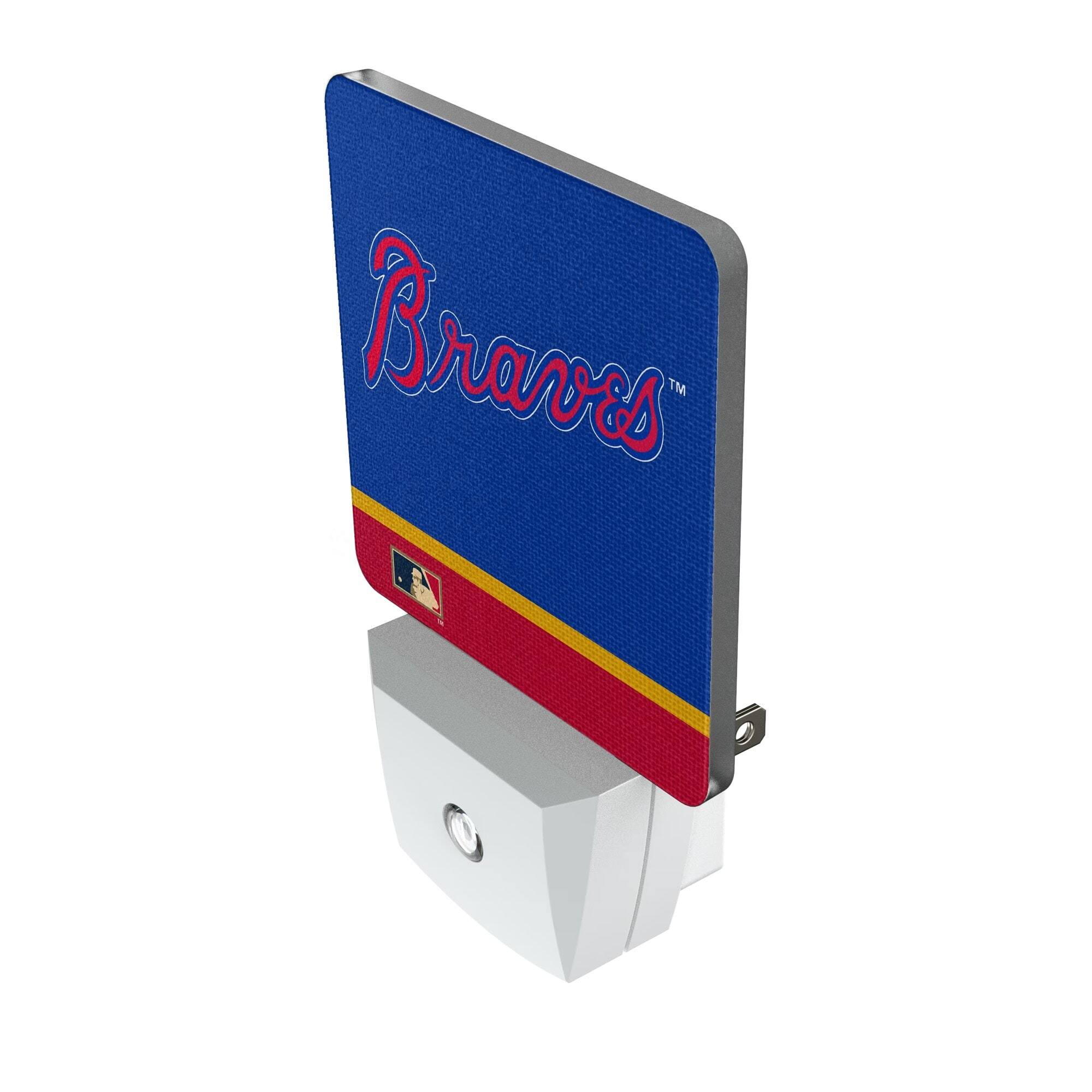 Alt View 1. Keyscaper - Atlanta Braves Stripe Design Nightlight 2-Pack - Multicolor.