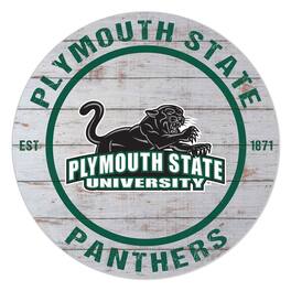 Jardine - Plymouth State Panthers 20" Indoor/Outdoor Weathered Circle Sign - White