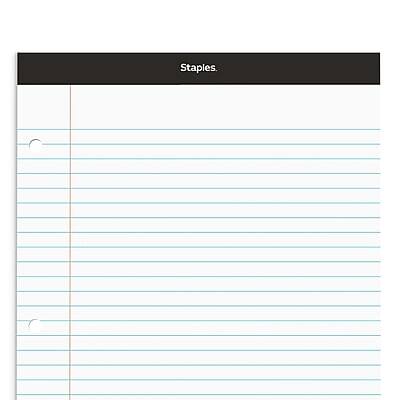 Alt View 4. Staples - Staples Notepad, 8.5" x 11.75", Narrow Ruled, White, 100 Sheets/Pad (ST57345/TR57345) - White.