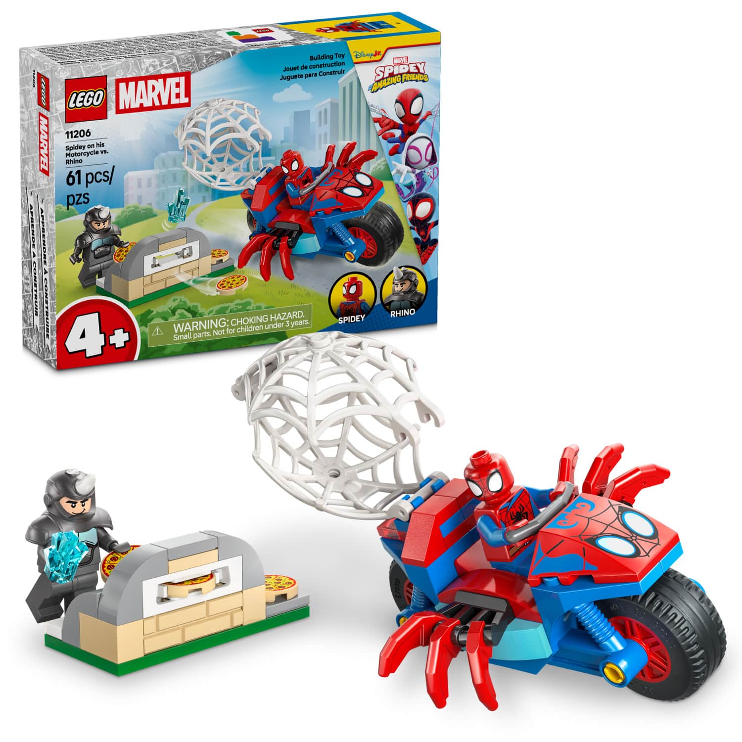 LEGO - Marvel Spidey And His Amazing Friends Spidey on his Motorcycle vs. Rhino 11206 price history on PriceWatchPro