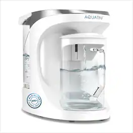 AquaTru - Carafe Alkaline Countertop Water Purifier Certified 4-Stage RO System Removes 84 Contaminants No Plumbing - White