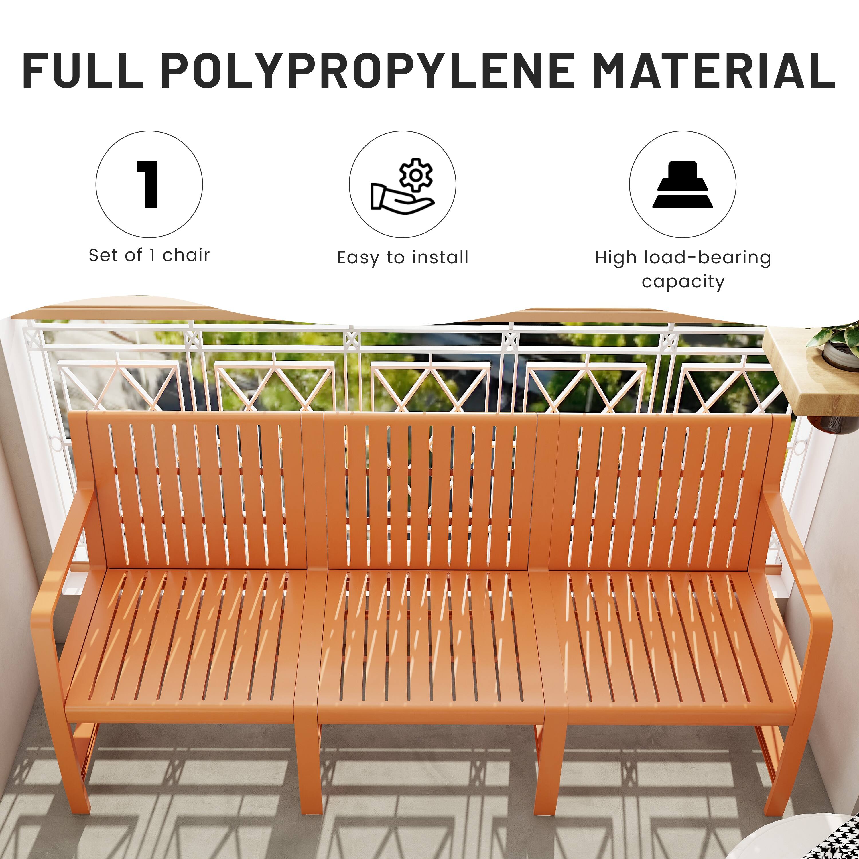 FULL POLYPROPYLENE MATERIAL

1. Set of 1 chair
2. Easy to install
3. High load-bearing capacity