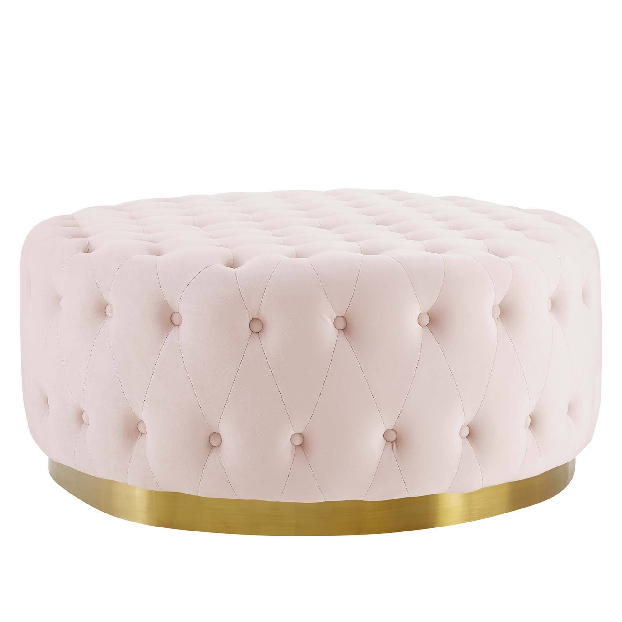 Back. Modway - Ensconce Tufted Performance Velvet Round Ottoman by Modway - EEI-4326-PNK.