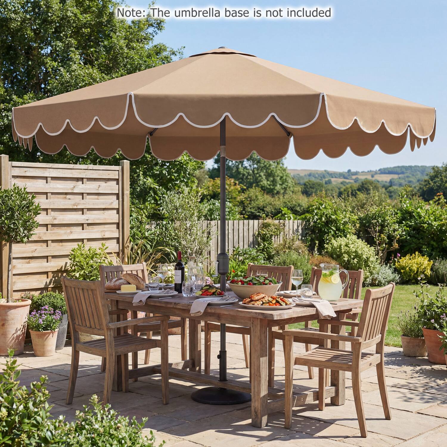 Note: The umbrella base is not included