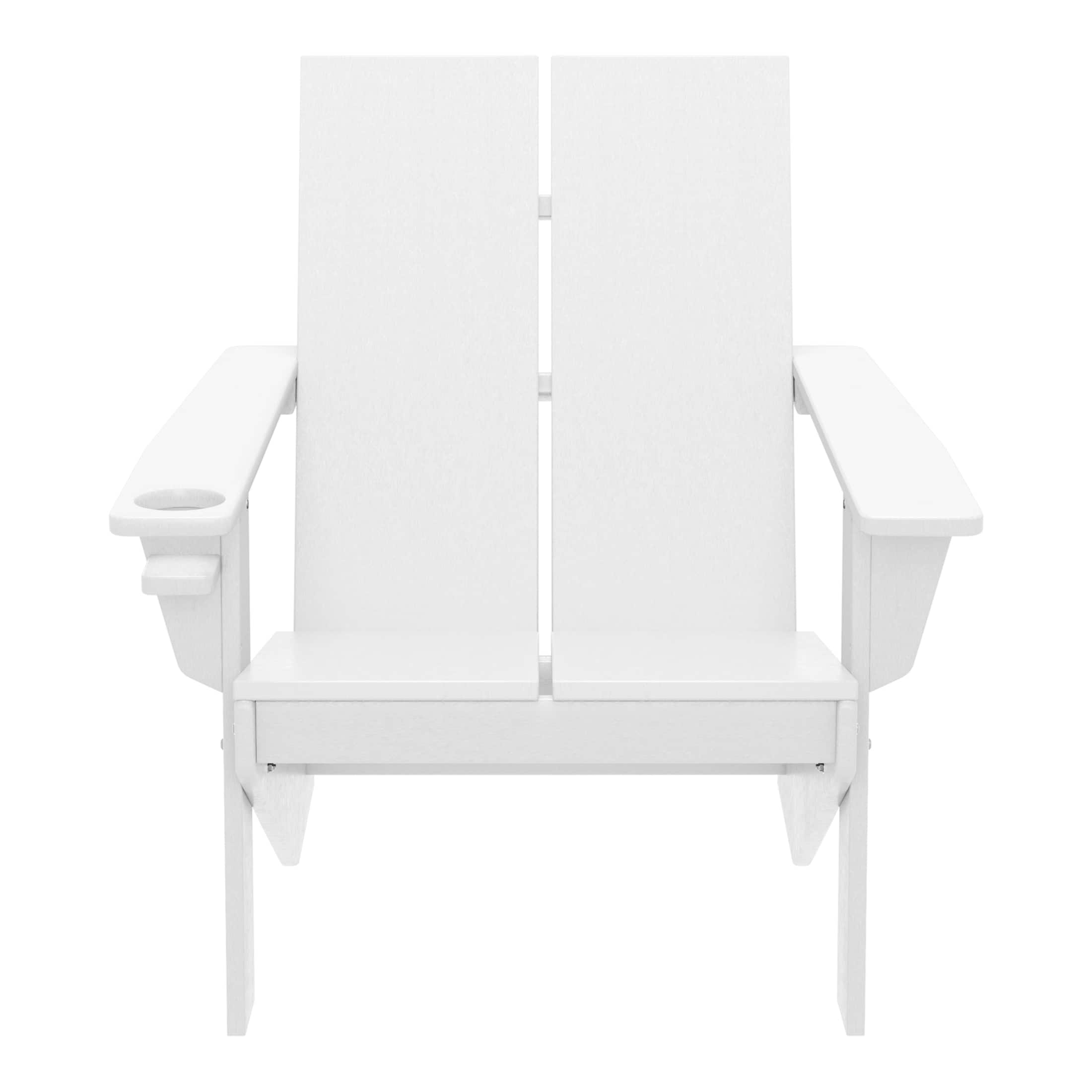 WestinTrends - Riviera Outdoor HDPE Modern Adirondack Chair with Cup Holder - White price history on PriceWatchPro