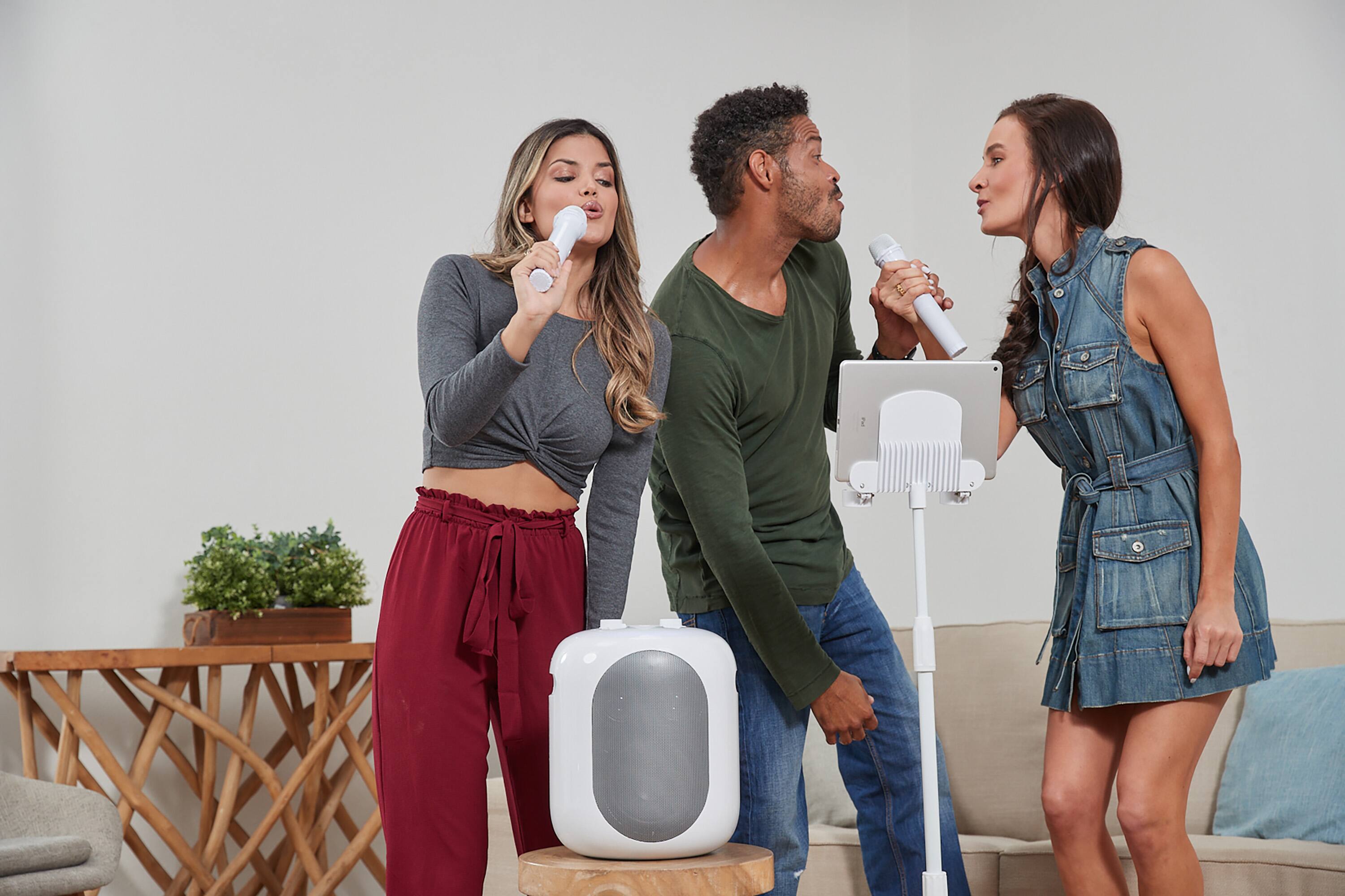 Alt View 11. Singing Machine - Home Stage Wireless Bluetooth Karaoke system - White.