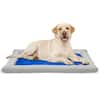 Front. Arf Pets - Self Dog Cooling Mat, Solid Gel Based Pet Cooling Mat with Foam Based Bolster Bed - 26"x40" - Blue.