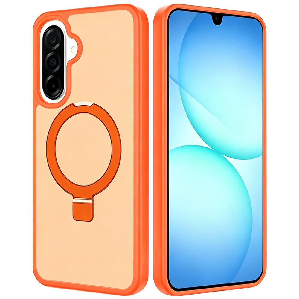 Back. Equipd - Case for Galaxy A17 5G (6.7"), MagSafe Compatible, Great Grip Feeling Shockproof Protective Cover w/ Magnetic Ring Stand - Orange.