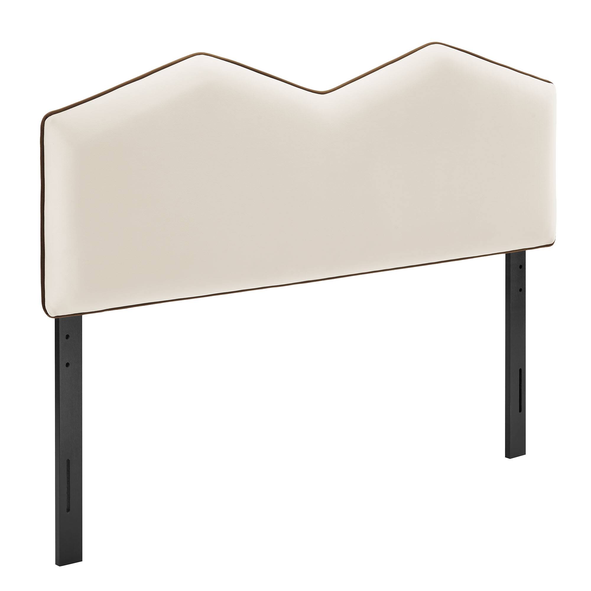 Angle. Modway - Cosette Performance Velvet Queen Size Headboard by Modway - Alabaster.