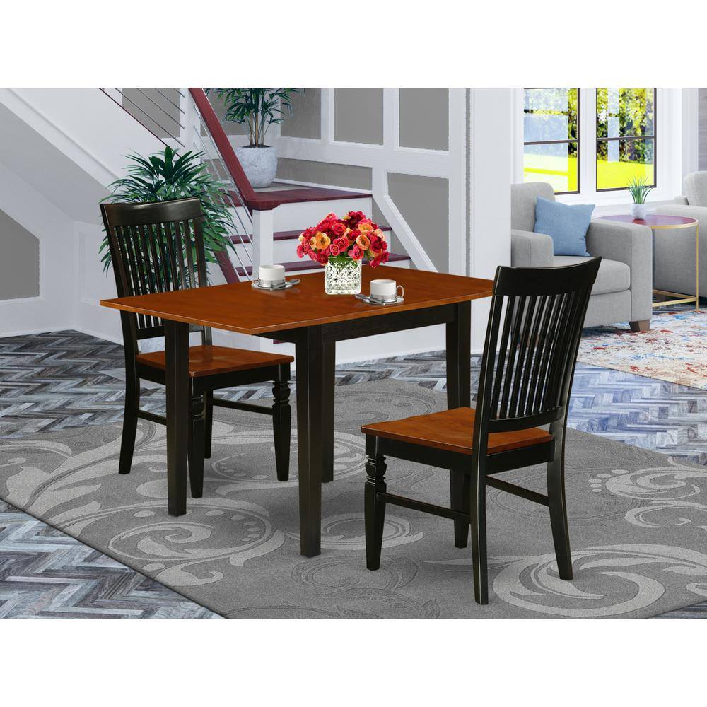 Left. East West Furniture - Dining Room Set Black & Cherry - Brown.