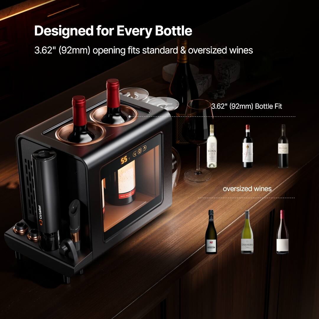 Ca'Lefort 3 in 1 Wine Chiller Set,2 Bottle Electric Cellar, Auto