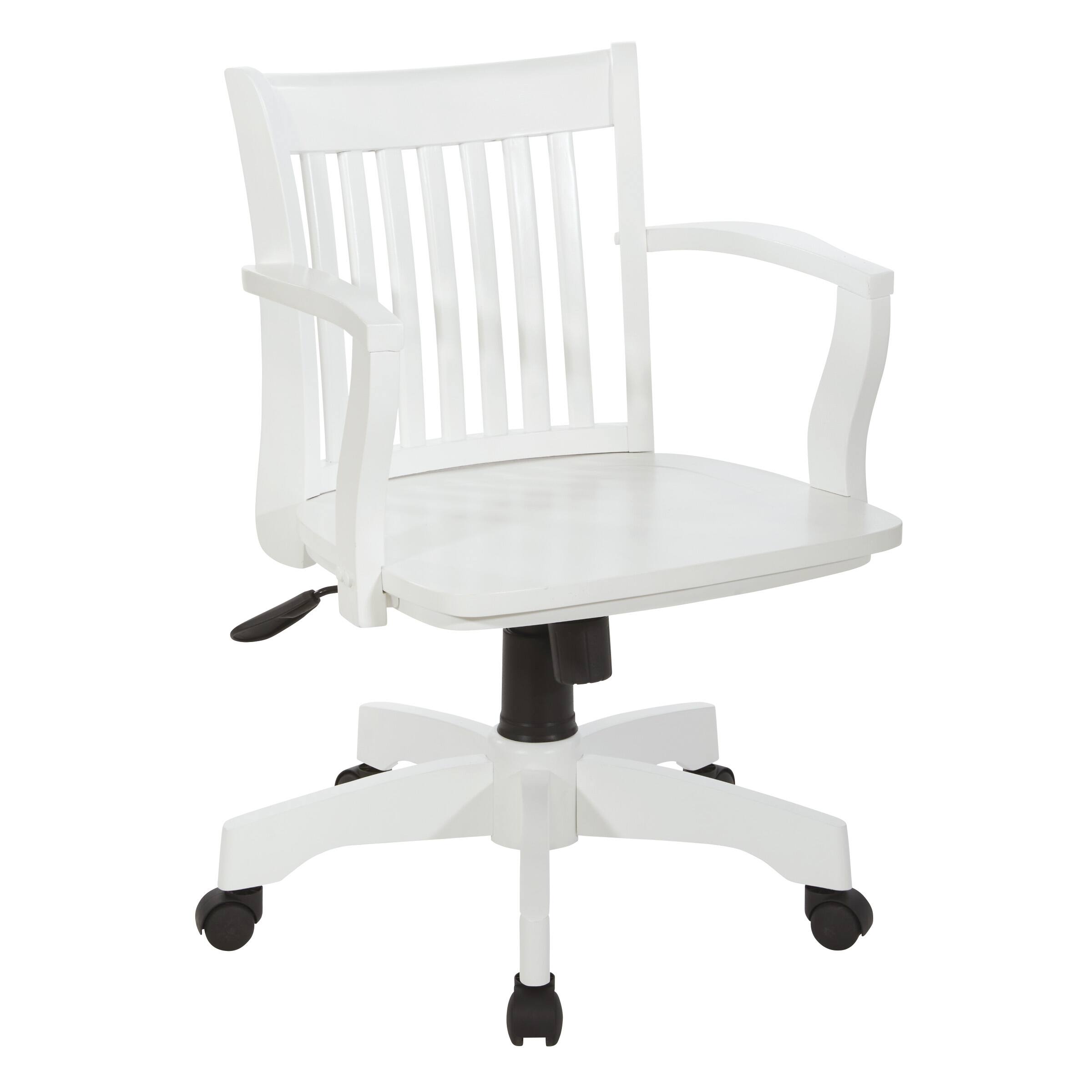 Angle. OSP Home Furnishings - Deluxe Wood Bankers Chair - White.