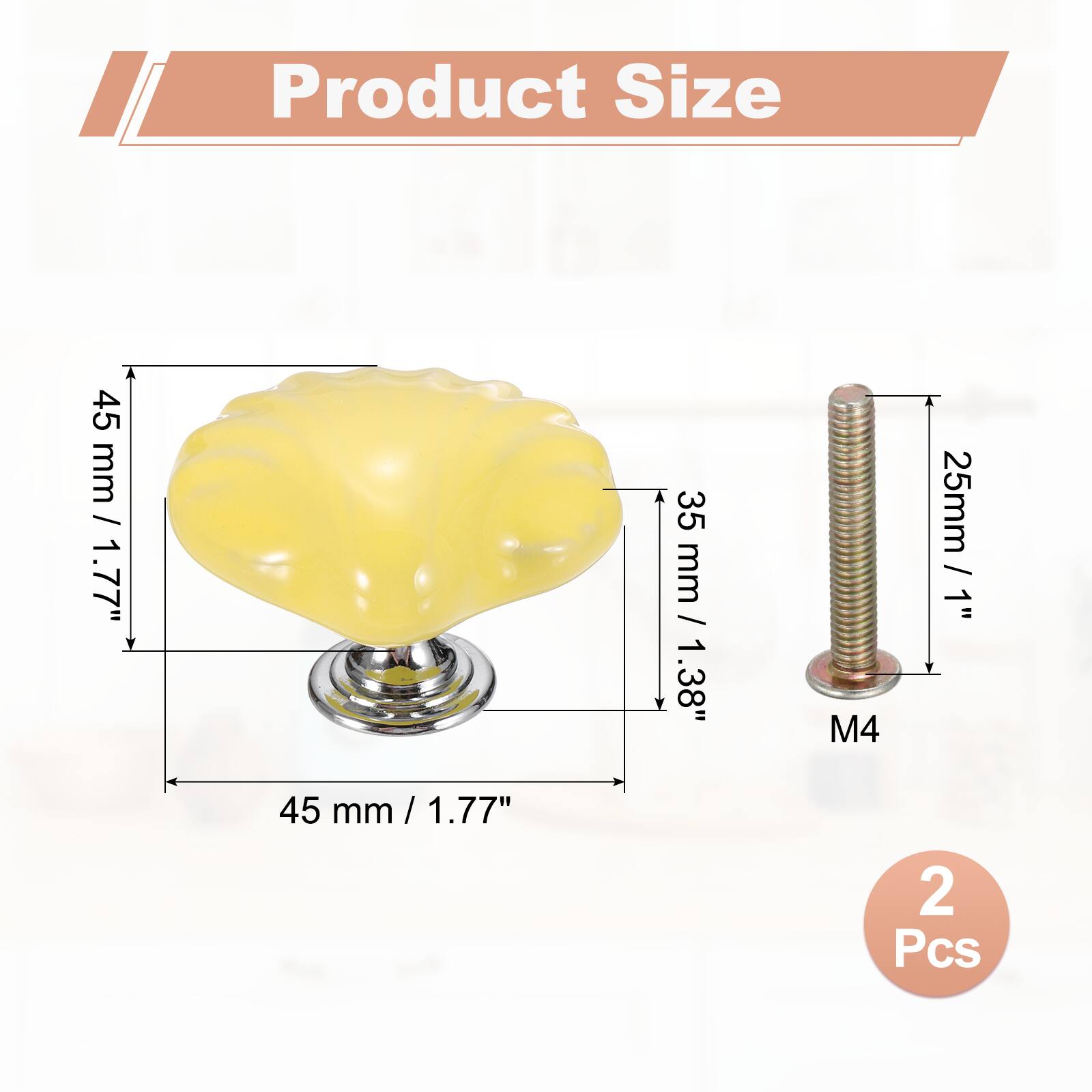 Product Size: 45 mm / 1.77", 35 mm / 1.38", 25 mm / 1" M4, 2 Pcs