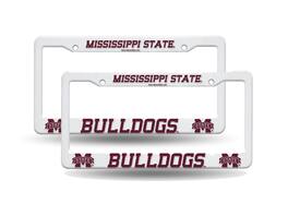 Rico Industries - Mississippi State Bulldogs Raised Letter White Plastic License Plate Frame Set - Multi