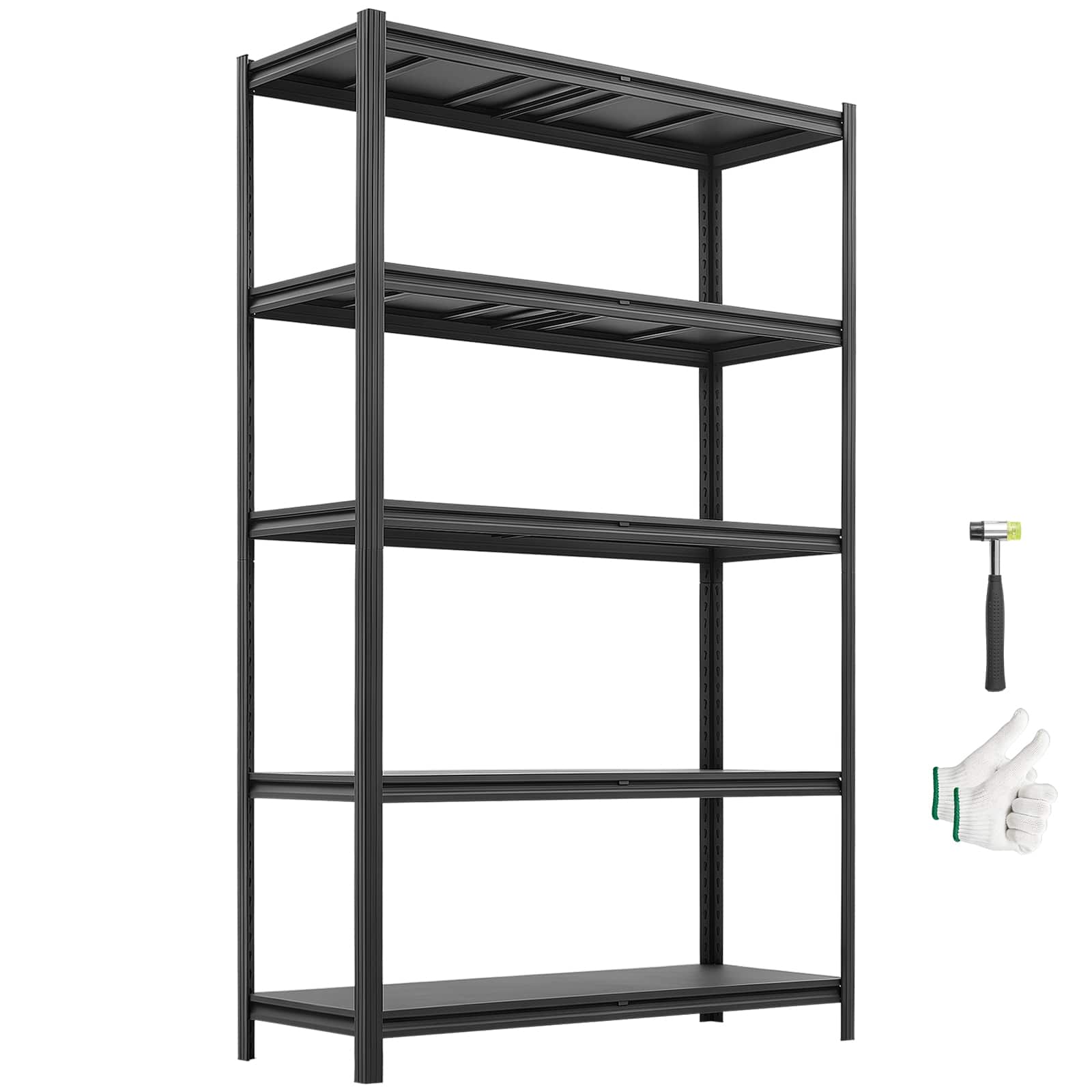 VEVOR - Storage Shelves, 5-Tier Adjustable, 3000 lbs Capacity, Heavy Duty Garage Storage Shelving Unit, Metal Utility Rack Shelf - Black