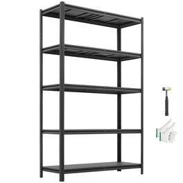 VEVOR - Storage Shelves, 5-Tier Adjustable, 3000 lbs Capacity, Heavy Duty Garage Storage Shelving Unit, Metal Utility Rack Shelf - Black