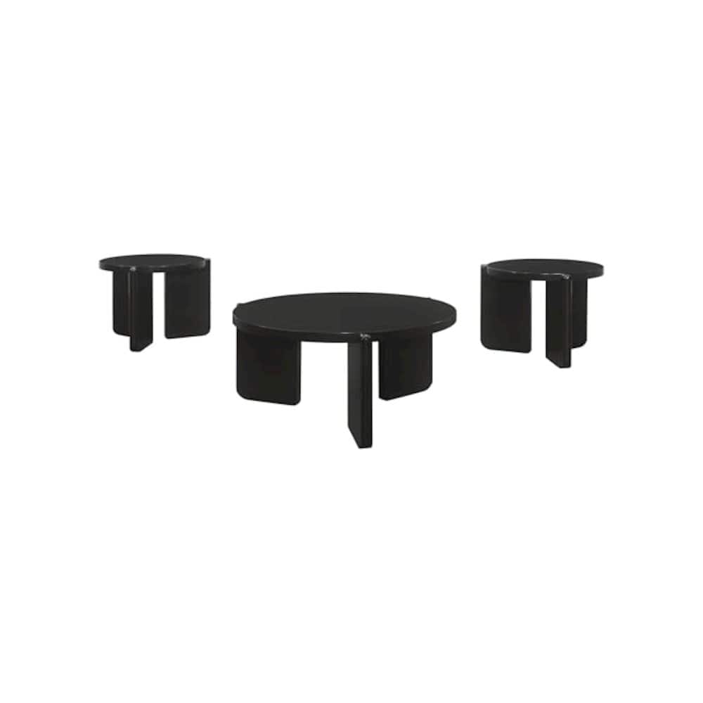 Coaster Co. of America - Cordova 3-piece Solid Wood Coffee and End Table Set - Black