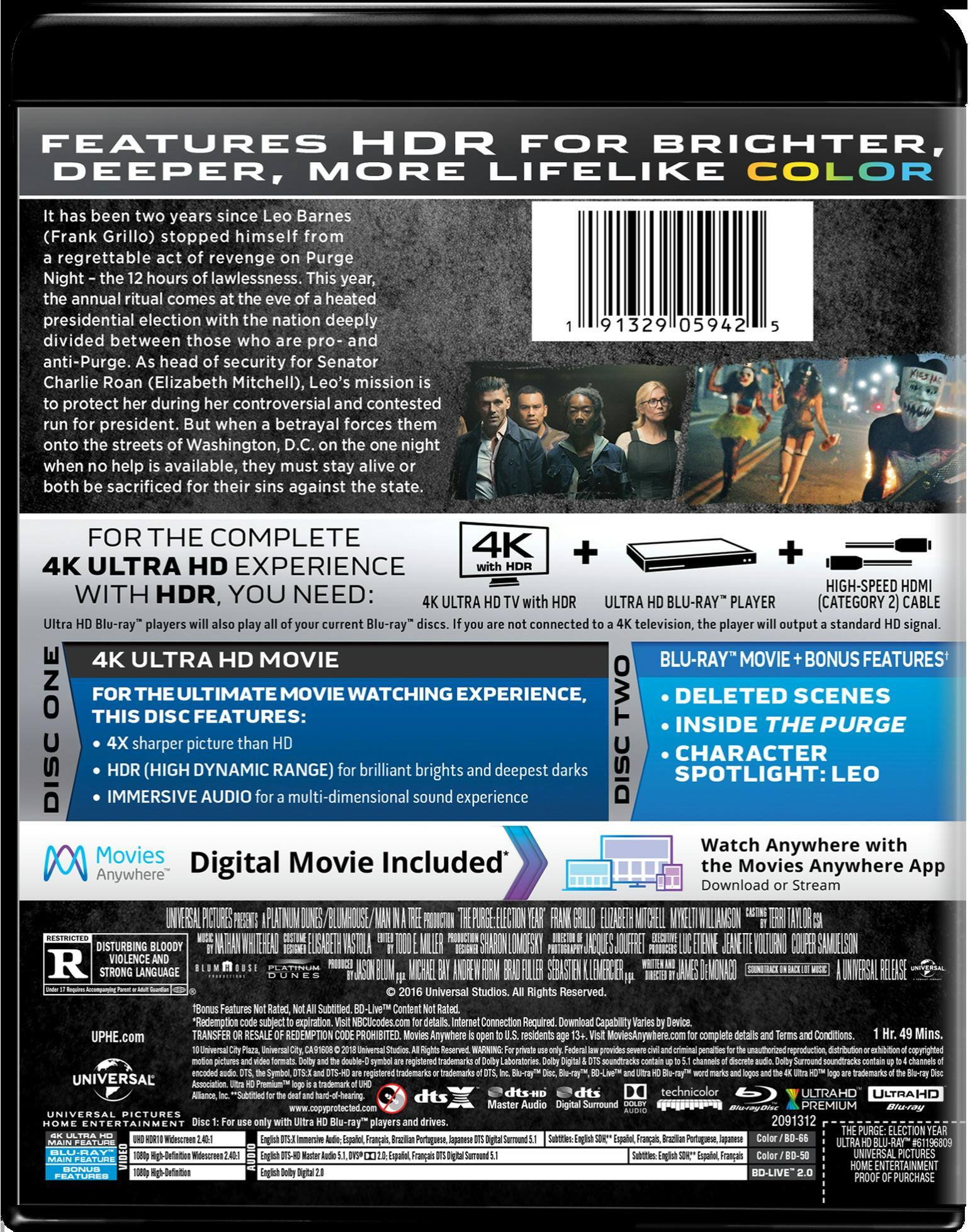 Angle. The Purge: Election Year (4K Ultra HD) [UHD].