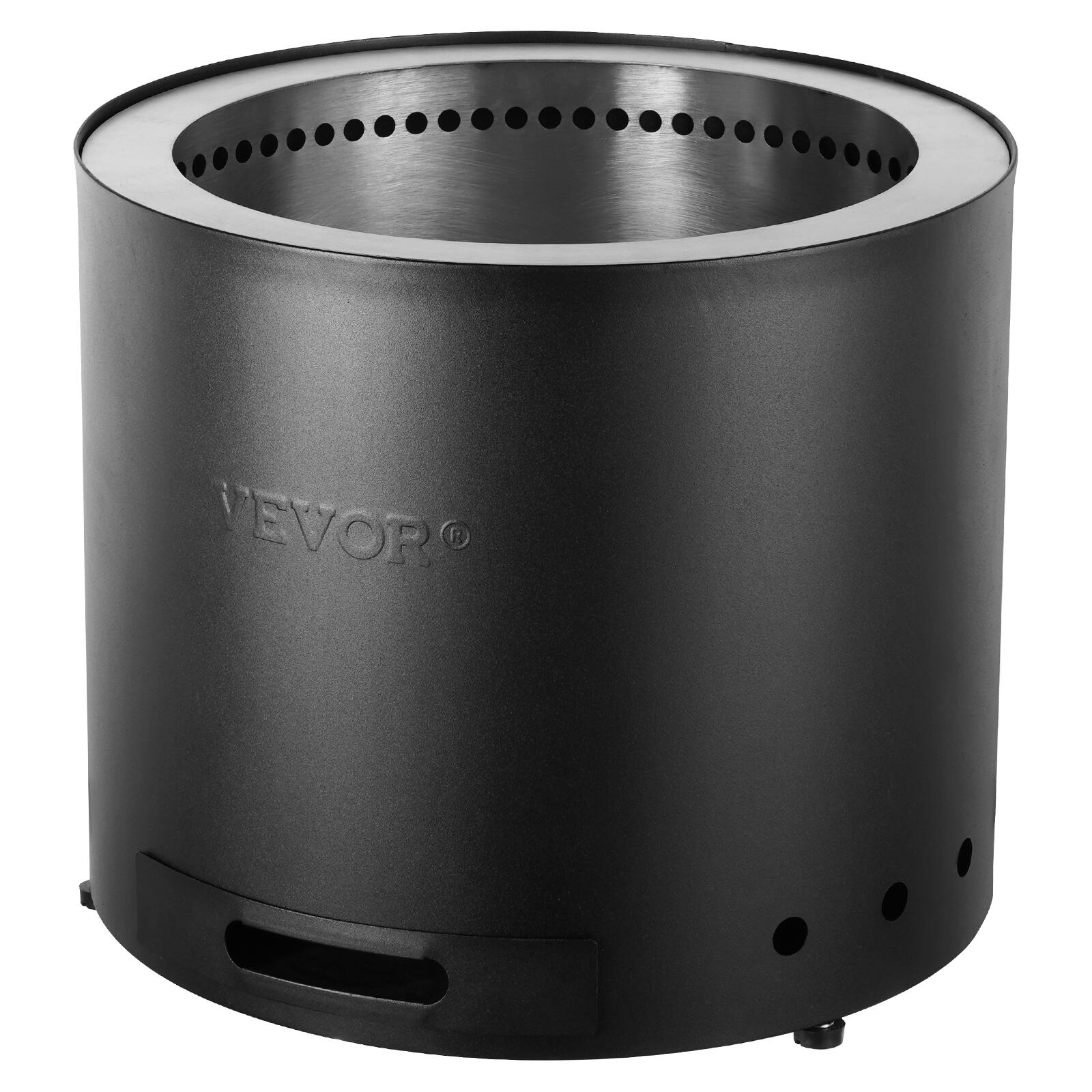 Alt View 5. VEVOR - Smokeless Fire Pit Stove Bonfire, H: 15.4 in x Dia: 19.3 in ,Wood Burning Fireplaces with Removable Ash Pan - Black.