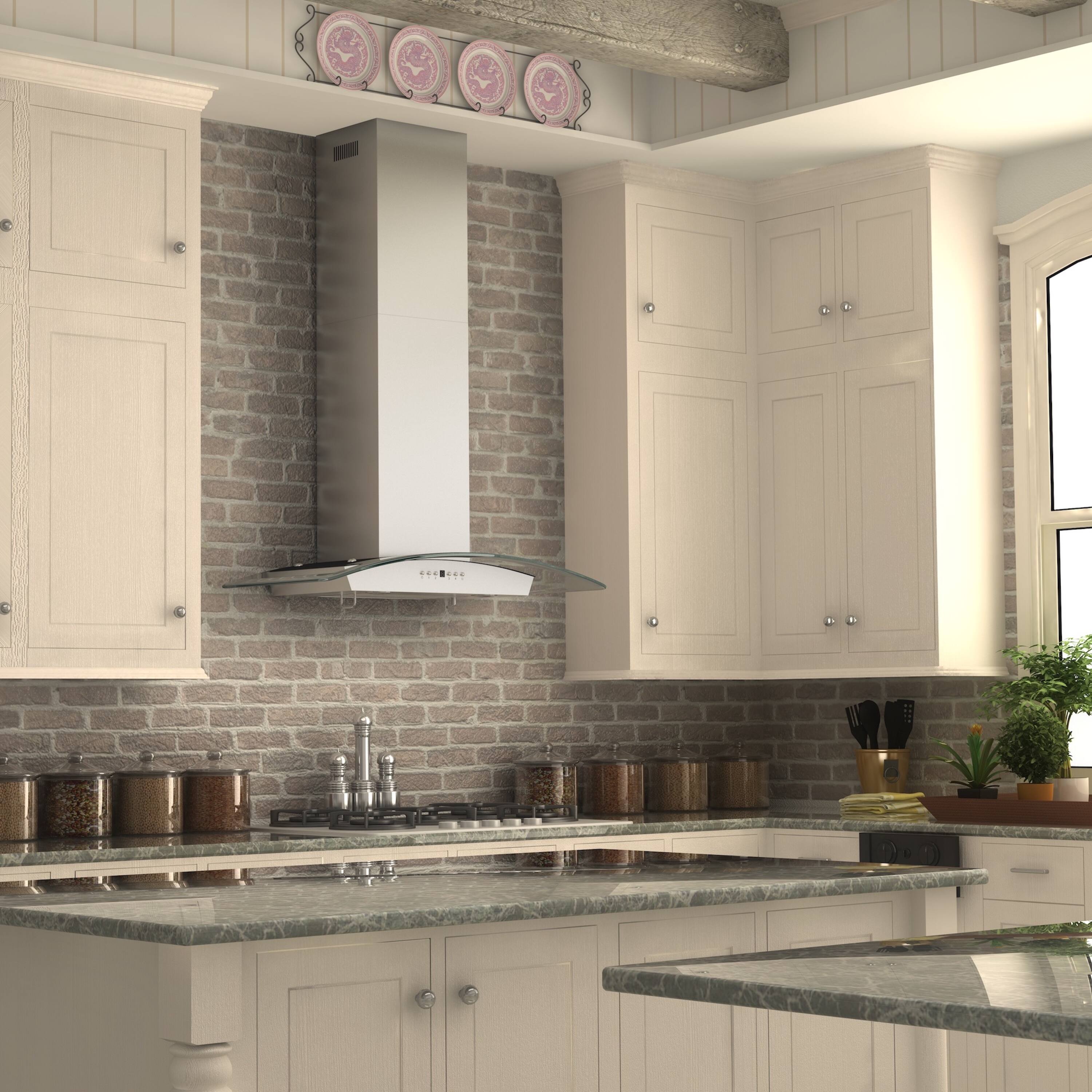 Alt View 3. ZLINE - ZLINE 30 in.  Wall Mount Range Hood in Stainless Steel & Glass with Crown Molding (KZCRN-30) - Stainless Steel.