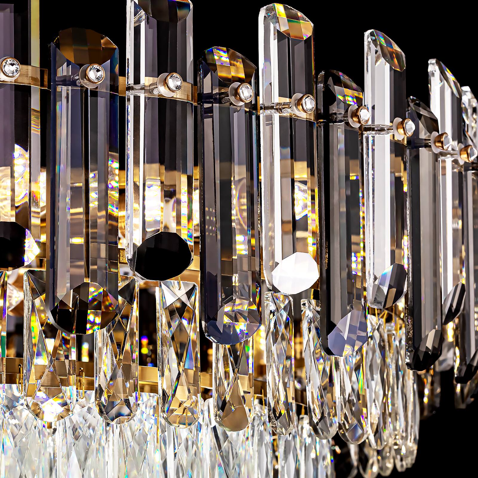 Alt View 3. Siljoy - 31.5" 20-Light Gold Brass Crystal Chandelier, Modern Luxury Light for Dining Room Living Room Bedroom Foyer - Gold Brass.