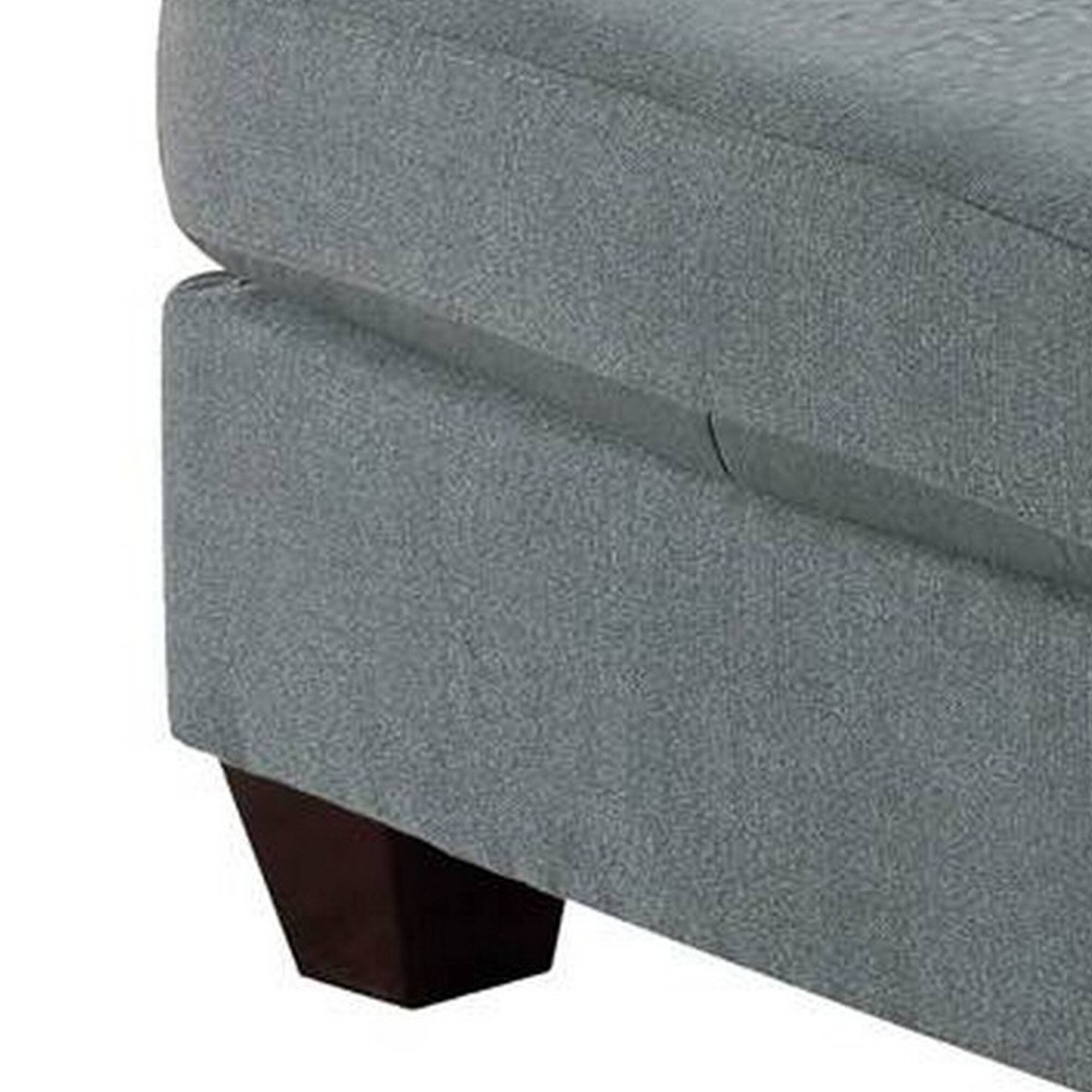 Alt View 3. Manhattan Lane - 32 Inch Modern Square Ottoman with Plush Foam Seating, Gray Linen Fabric - Gray.