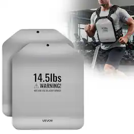 VEVOR - Curved Weight Vest Plates, 14.5 LB Pairs, Premium Steel Tactical Weighted Plates for Vest, Ergonomic Design,for Strength - Gray