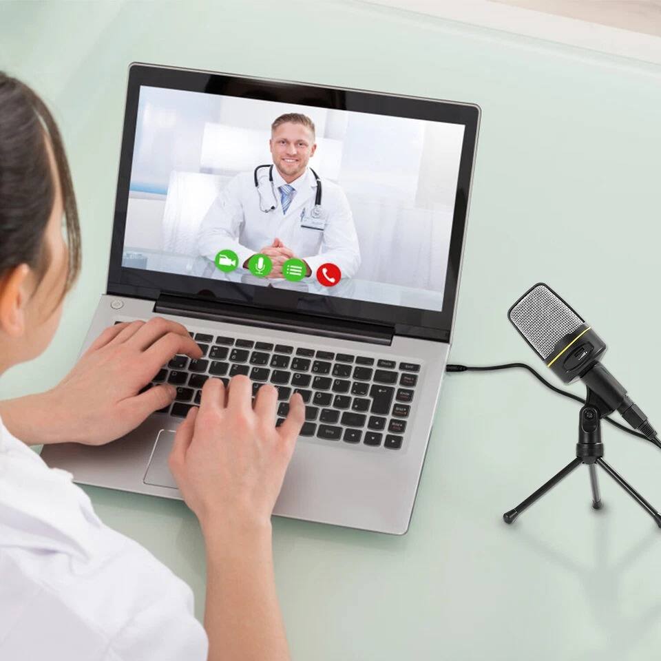 Alt View 2. Home Collection - Condenser Microphone with Tripod Stand 3.5mm Plug for PC Gaming and Recording.