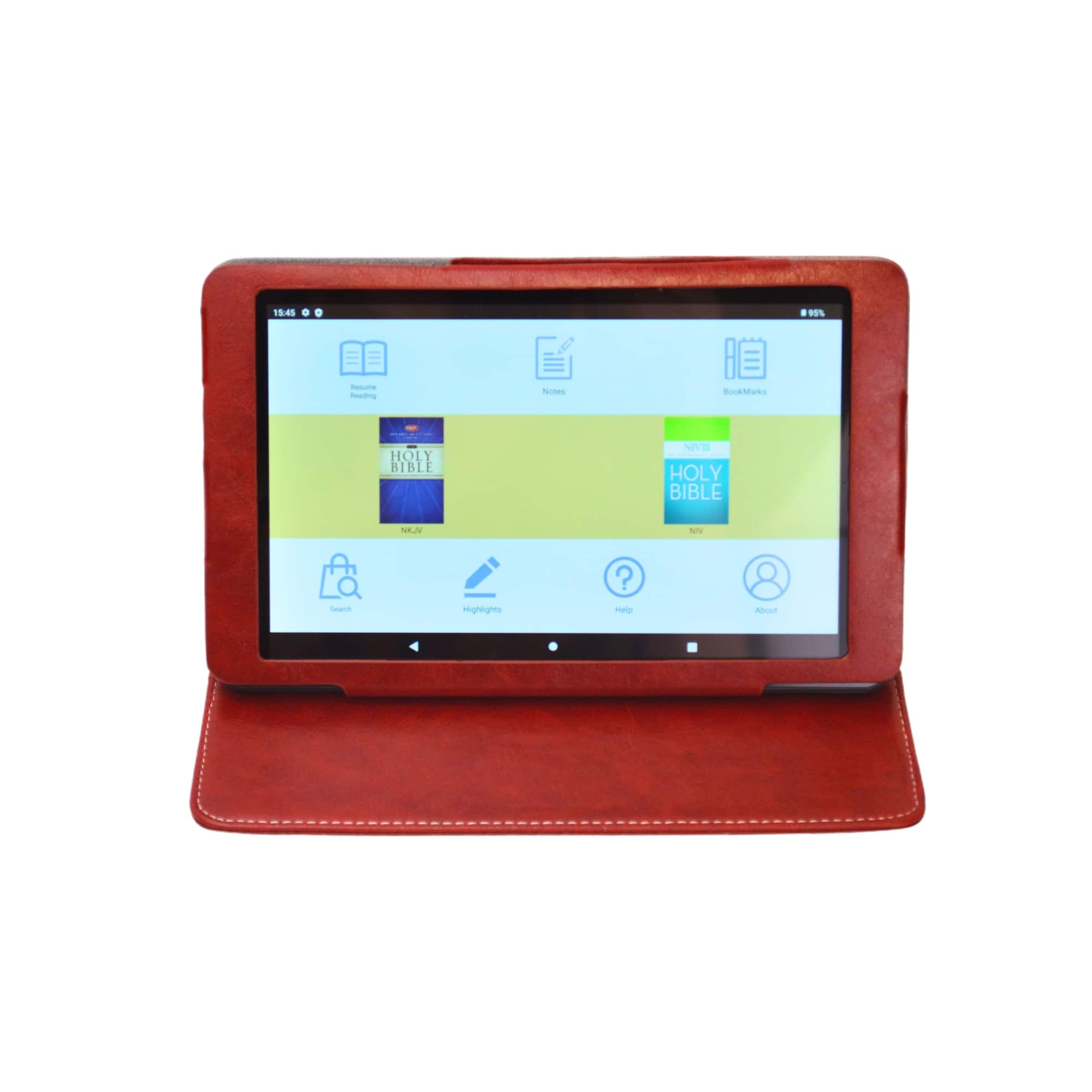 Azpen - Award Winning Audiobook Electronic Bible, 8" eReader Audio Player, with Headphones - 2025 - Cranberry