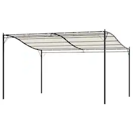 Outsunny - x 13' Outdoor Pergola Gazebo, Steel Patio Canopy with Weather-Resistant Fabric and Drainage Holes - Cream White