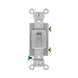 Leviton - 15 amps Single Pole Toggle AC Quiet Switch 1 pk - Gray