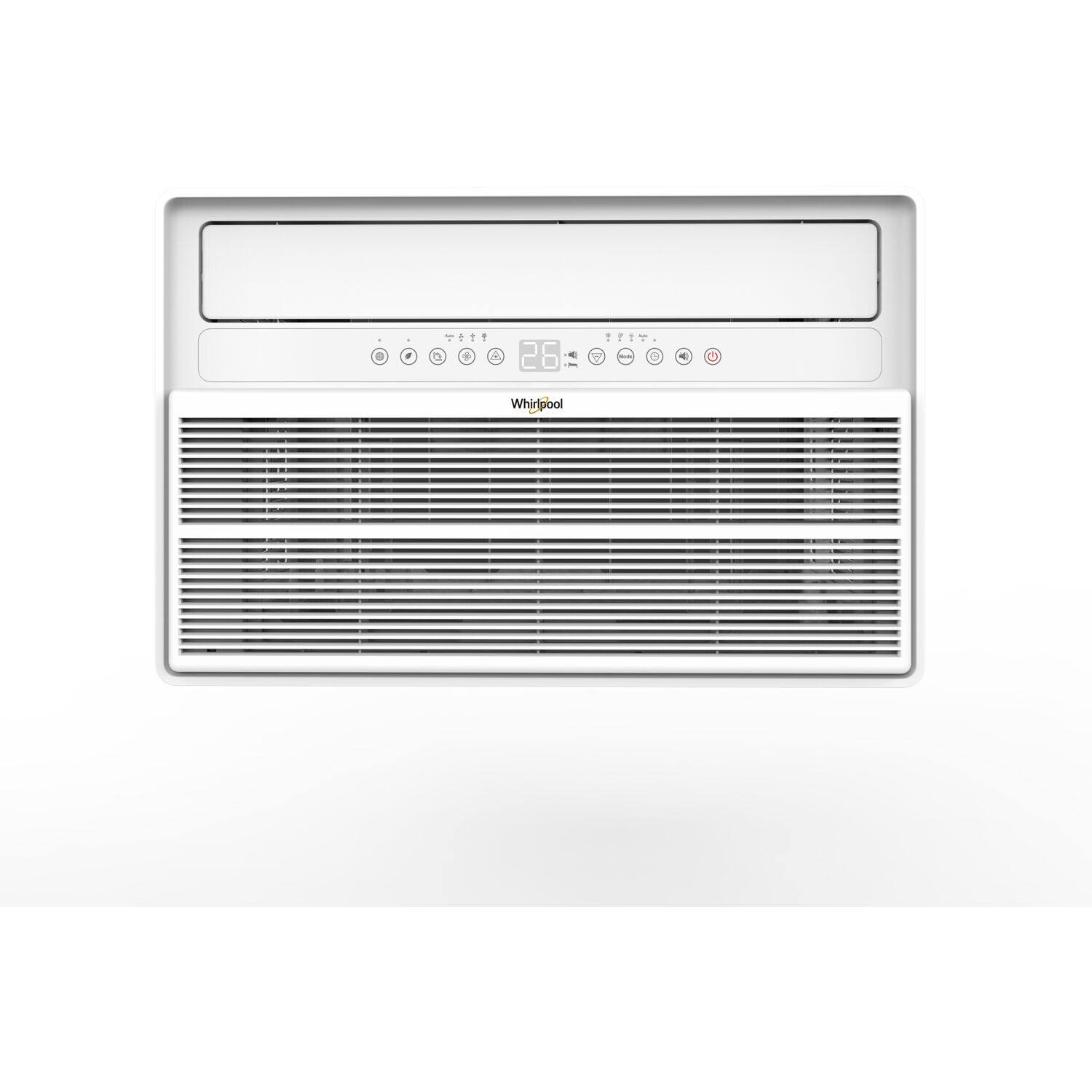 Front. Whirlpool - 18,000 BTU 230V Window Mounted Inverter Air Conditioner with Remote Control - White.