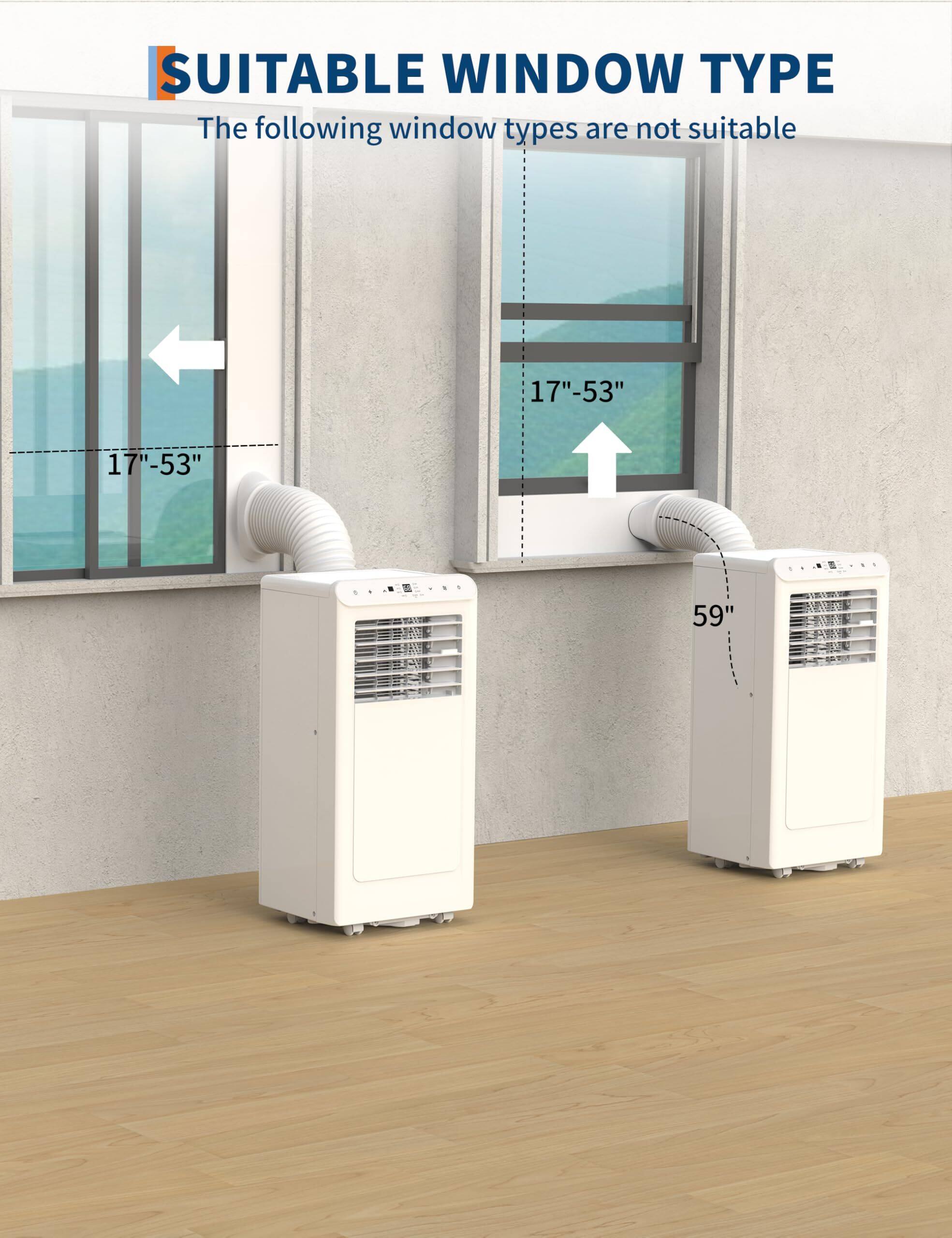 SUITABLE WINDOW TYPE  
The following window types are not suitable  
17"-53"  
59"