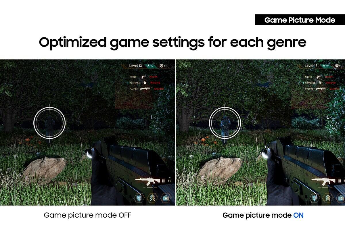Optimized game settings for each genre

Game Picture Mode

Game picture mode OFF

Game picture mode ON
