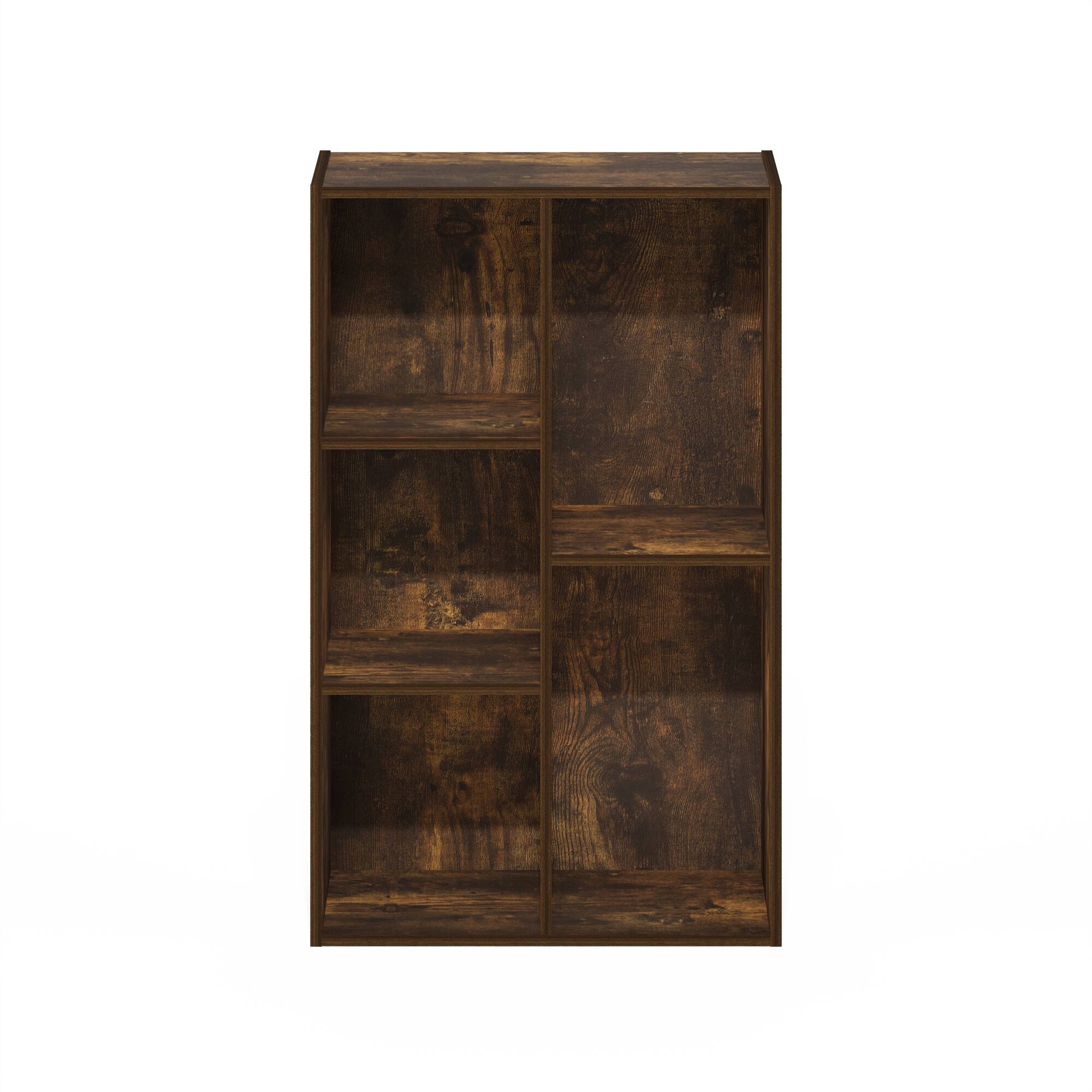 Alt View 1. Furinno - Luder 5-Cube Reversible Open Shelf - Amber Pine.