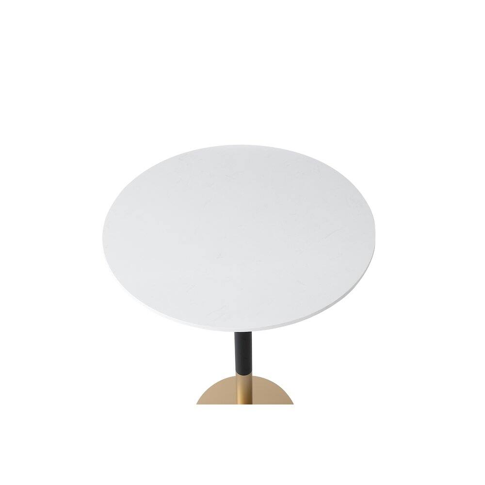 Left. Elegant Decor - Ronan 31.5 Inch Pub Table In White - White And Gold.