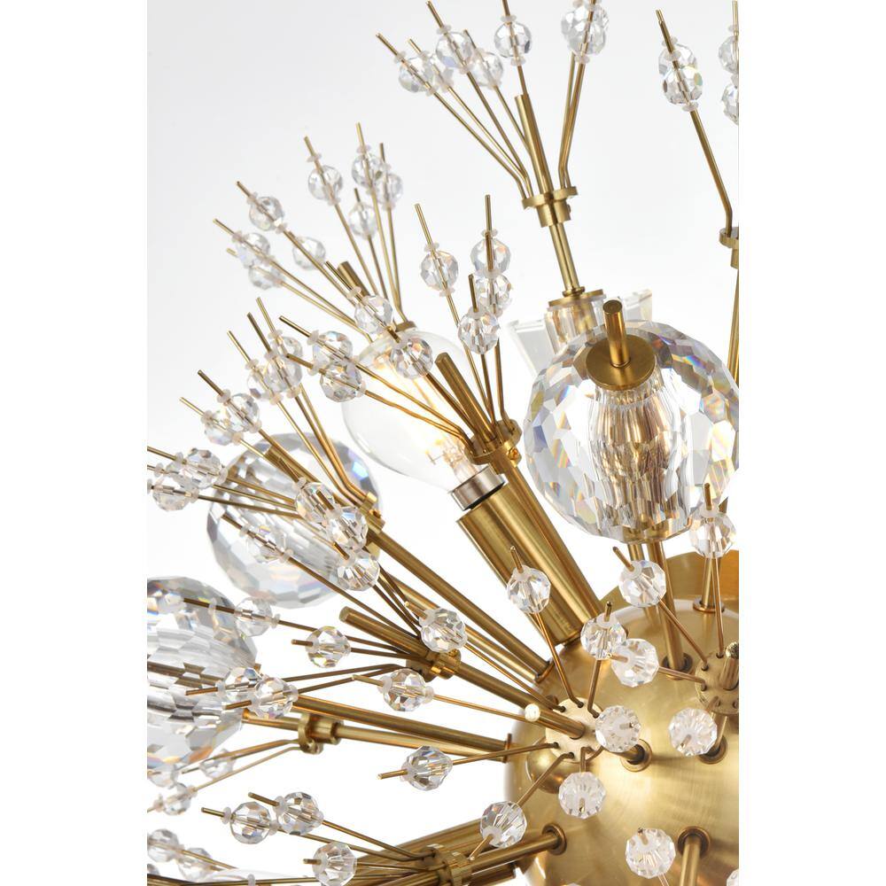 Back. Elegant Lighting - Vera 19 Inch Crystal Starburst Wall Sconce In Gold - Gold.